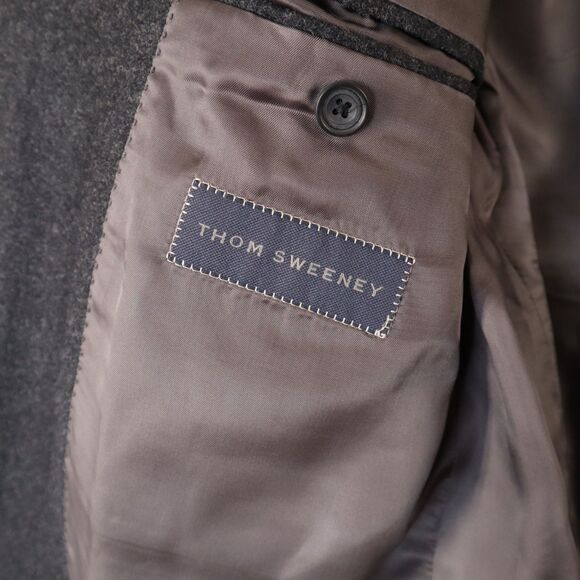 Thom Sweeney Men's 36 (EU46) Double Breasted Wool Blazer Sport Coat Gray Italy - Picture 5 of 15